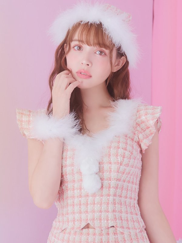 画像6: 【サンタSALE!!】【即日発送】ツイード/ セットアップ/ マーメイドフレアミニドレスサンタ【sugar nine サンタコス 5点セット】【XS-Mサイズ/4カラー】[OF04] (6)