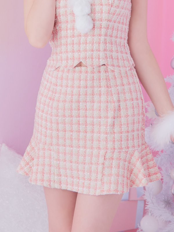 画像8: 【サンタSALE!!】【即日発送】ツイード/ セットアップ/ マーメイドフレアミニドレスサンタ【sugar nine サンタコス 5点セット】【XS-Mサイズ/4カラー】[OF04] (8)