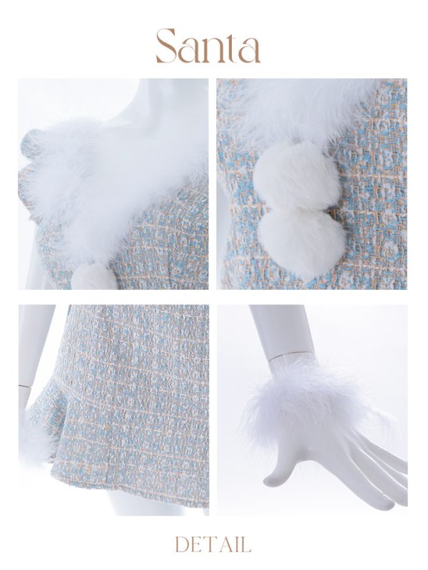 画像31: 【ノベルティ対象】【即日発送】ツイード/ セットアップ/ マーメイドフレアミニドレスサンタ【sugar nine サンタコス 5点セット】【XS-Mサイズ/4カラー】[YMT] (31)