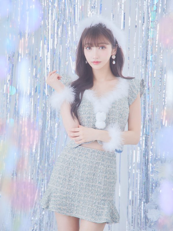 画像13: 【ノベルティ対象】【即日発送】ツイード/ セットアップ/ マーメイドフレアミニドレスサンタ【サンタコス 5点セット】【XS-Mサイズ/4カラー】[YMT] (13)