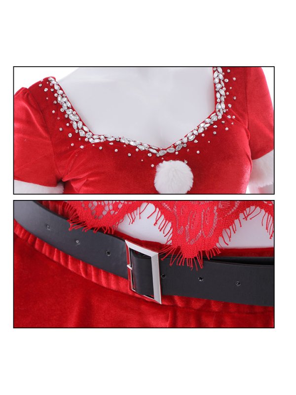 画像28: SALE!バックリボンセットアップミニ丈フレアサンタ【sugar nine サンタコス 6点セット】【XS-Mサイズ/1カラー】[OF04] (28)