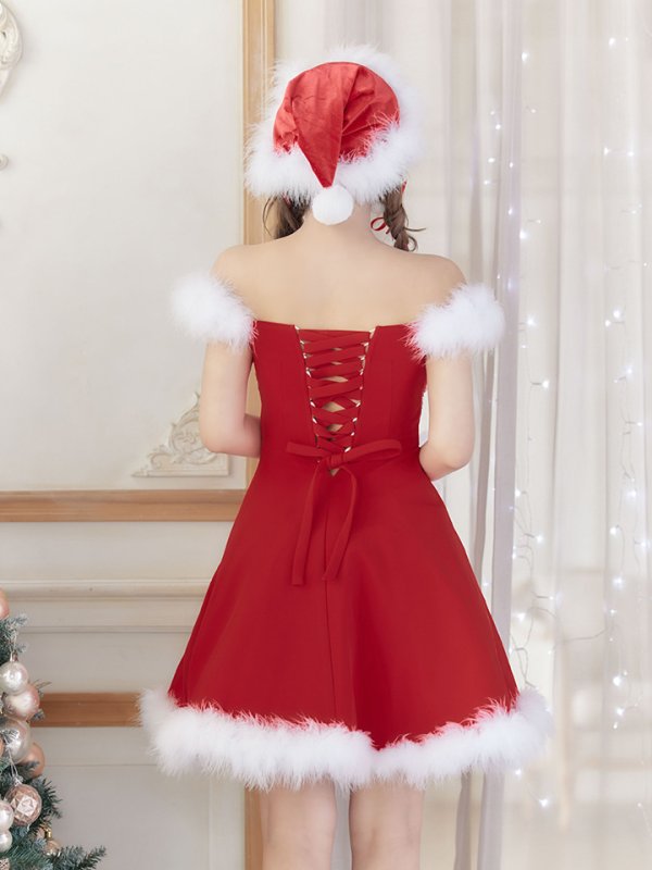 画像6: SALE!高級ライン☆ゴージャスビジュー刺繍フレアサンタ【sugar nine サンタコス 4点セット】【S-Mサイズ/1カラー】[OF04] (6)