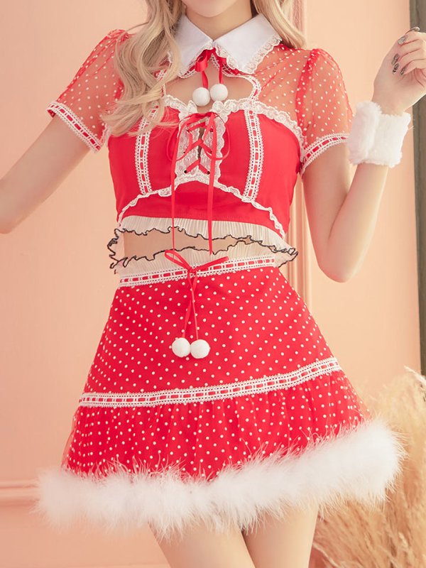 画像4: SALE!ドットチュール/ バニー/ セットアップサンタ（SS088YN-Socks）【sugar nine サンタコス 5点セット】【XS-Lサイズ/1カラー】[OF04] (4)