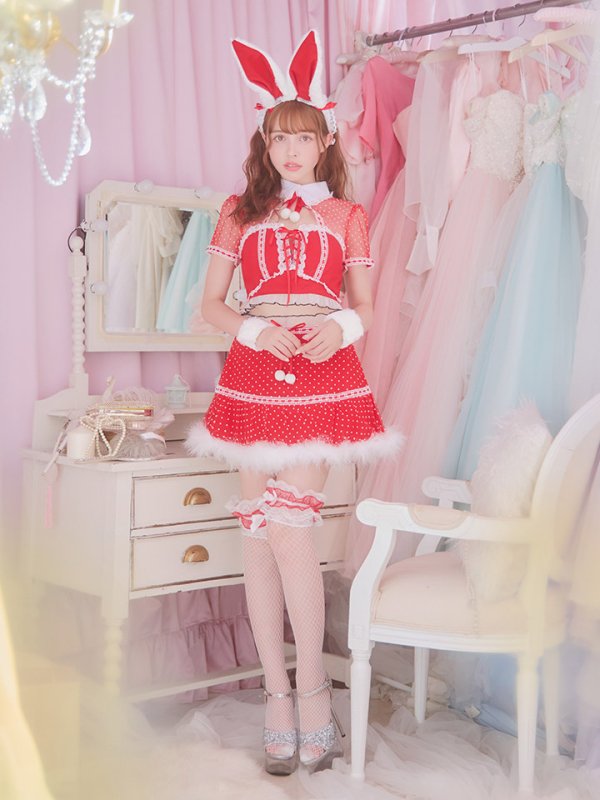 画像5: 【サンタSALE!!】ドットチュール/ バニー/ セットアップサンタ（SS088YN-Socks）【sugar nine サンタコス 5点セット】【XS-Lサイズ/1カラー】[OF04] (5)