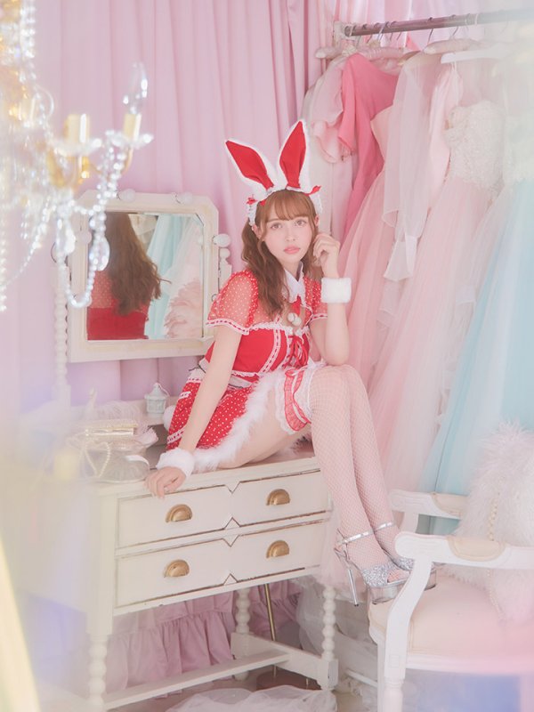 画像16: 【サンタSALE!!】ドットチュール/ バニー/ セットアップサンタ（SS088YN-Socks）【sugar nine サンタコス 5点セット】【XS-Lサイズ/1カラー】[OF04] (16)