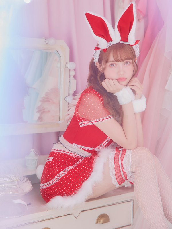 画像7: 【サンタSALE!!】ドットチュール/ バニー/ セットアップサンタ（SS088YN-Socks）【sugar nine サンタコス 5点セット】【XS-Lサイズ/1カラー】[OF04] (7)