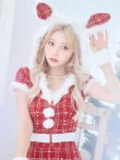 画像36: 【即日発送！】【サンタコス5点セット】【XS-XLサイズ/2カラー】ツイードチェックバニーサンタコスプレ[YMT] (36)