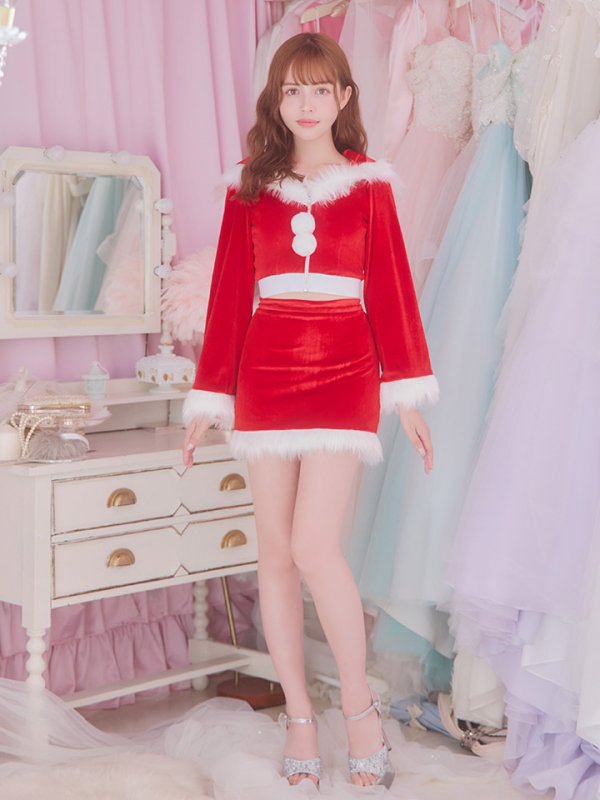 画像6: 【即日発送！】【サンタコス 4点セット】【S-Lサイズ/3カラー】セットアップバニーサンタコスプレ[YMT] (6)