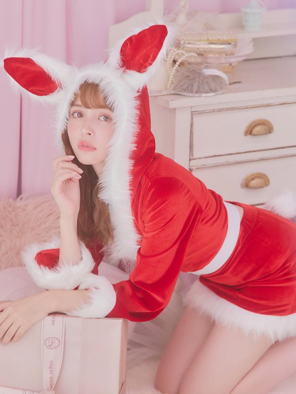 画像16: 【即日発送！】【サンタコス 4点セット】【S-Lサイズ/3カラー】セットアップバニーサンタコスプレ[YMT] (16)