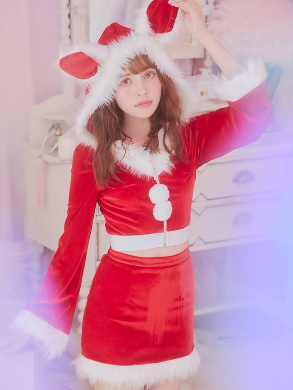 画像19: 【即日発送！】【サンタコス 4点セット】【S-Lサイズ/3カラー】セットアップバニーサンタコスプレ[YMT] (19)