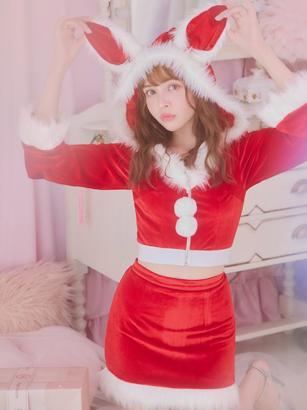 画像20: 【即日発送！】【サンタコス 4点セット】【S-Lサイズ/3カラー】セットアップバニーサンタコスプレ[YMT] (20)