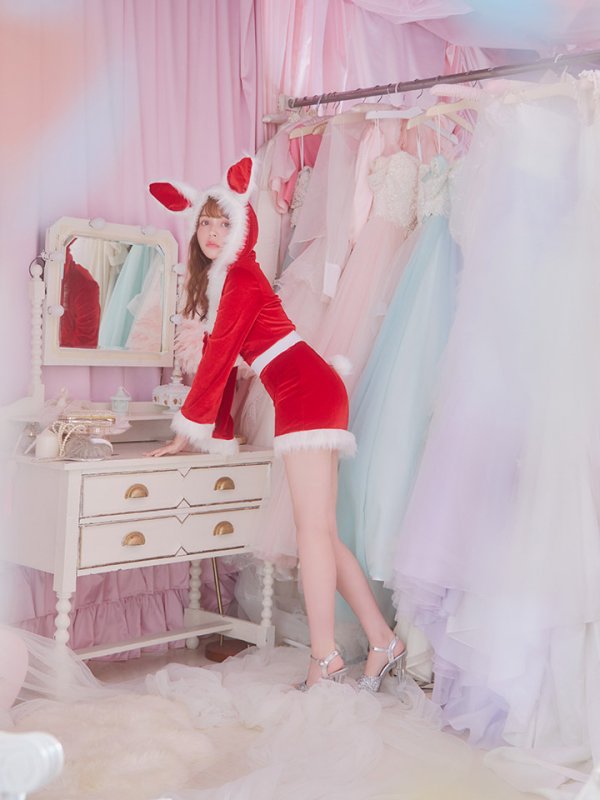 画像10: 【即日発送！】【サンタコス 4点セット】【S-Lサイズ/3カラー】セットアップバニーサンタコスプレ[YMT] (10)