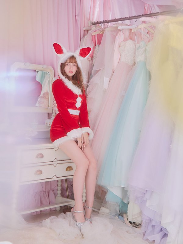 画像11: 【即日発送！】【サンタコス 4点セット】【S-Lサイズ/3カラー】セットアップバニーサンタコスプレ[YMT] (11)