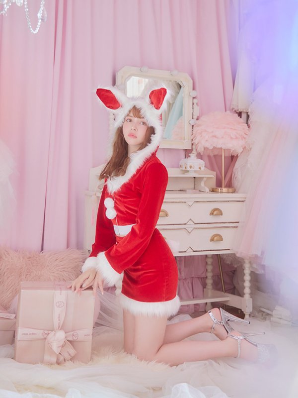 画像13: 【即日発送！】【サンタコス 4点セット】【S-Lサイズ/3カラー】セットアップバニーサンタコスプレ[YMT] (13)