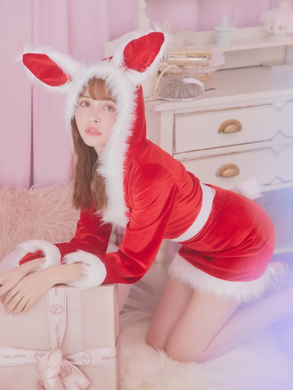 画像15: 【即日発送！】【サンタコス 4点セット】【S-Lサイズ/3カラー】セットアップバニーサンタコスプレ[YMT] (15)