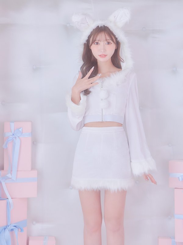 画像4: 【即日発送！】【サンタコス 4点セット】【S-Lサイズ/3カラー】セットアップバニーサンタコスプレ[OF04] (4)