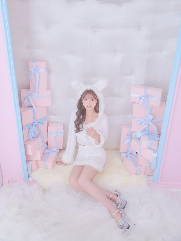 画像6: 【即日発送！】【サンタコス 4点セット】【S-Lサイズ/3カラー】セットアップバニーサンタコスプレ[OF04] (6)