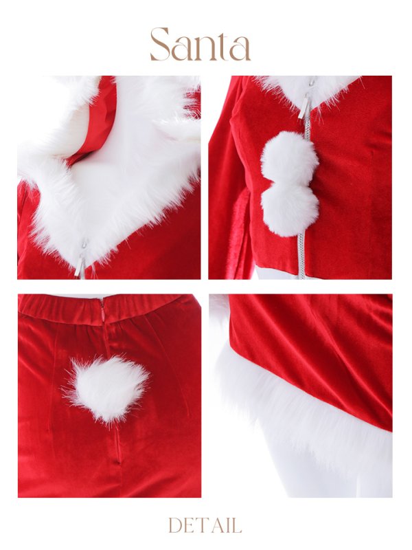 画像43: 【即日発送！】【サンタコス 4点セット】【S-Lサイズ/3カラー】セットアップバニーサンタコスプレ[YMT] (43)