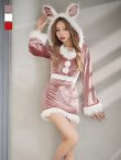 画像3: 【即日発送！】【サンタコス 4点セット】【S-Lサイズ/3カラー】セットアップバニーサンタコスプレ[YMT] (3)