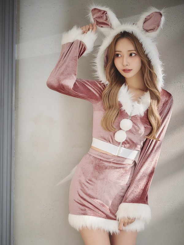 画像14: 【即日発送！】【サンタコス 4点セット】【S-Lサイズ/3カラー】セットアップバニーサンタコスプレ[OF04] (14)