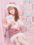 画像8: SALE!【サンタコス5点セット】【S-XLサイズ/1カラー】千鳥柄ツイードキャミドレスサンタコスプレ[YMT] (8)