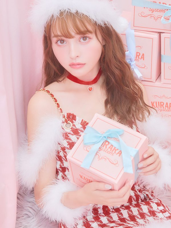 画像9: SALE!【サンタコス5点セット】【S-XLサイズ/1カラー】千鳥柄ツイードキャミドレスサンタコスプレ[OF04] (9)