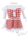 画像22: SALE!【サンタコス 5点セット】【XS-Lサイズ/1カラー】ギンガムチェック フレアワンピースサンタコスプレ[YMT] (22)