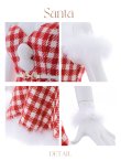 画像23: SALE!【サンタコス 5点セット】【XS-Lサイズ/1カラー】ギンガムチェック フレアワンピースサンタコスプレ[YMT] (23)