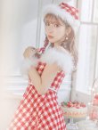 画像17: SALE!【サンタコス 5点セット】【XS-Lサイズ/1カラー】ギンガムチェック フレアワンピースサンタコスプレ[YMT] (17)