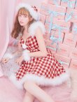 画像3: SALE!【サンタコス 5点セット】【XS-Lサイズ/1カラー】ギンガムチェック フレアワンピースサンタコスプレ[YMT] (3)