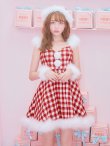 画像10: SALE!【サンタコス 5点セット】【XS-Lサイズ/1カラー】ギンガムチェック フレアワンピースサンタコスプレ[YMT] (10)