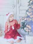 画像30: SALE!【サンタコス 3点セット】【S-XLサイズ/1カラー】チュールスリーブレースリボンサンタコスプレ[YMT] (30)