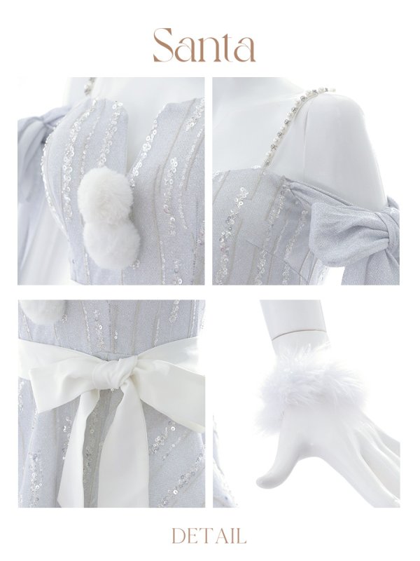 画像20: 【ノベルティ対象】SALE!【サンタコス 5点セット】【S-Lサイズ/1カラー】スパンコールフレアサンタコスプレ[YMT] (20)