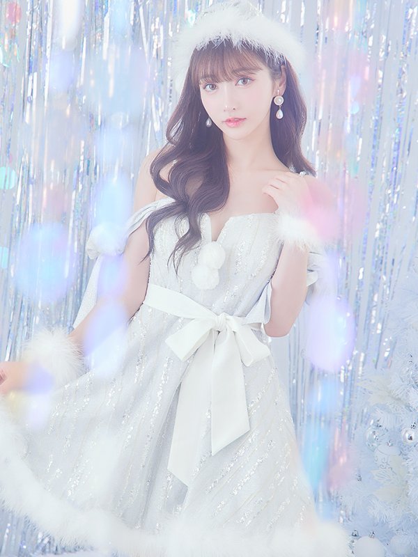 画像4: 【ノベルティ対象】SALE!【サンタコス 5点セット】【S-Lサイズ/1カラー】スパンコールフレアサンタコスプレ[YMT] (4)