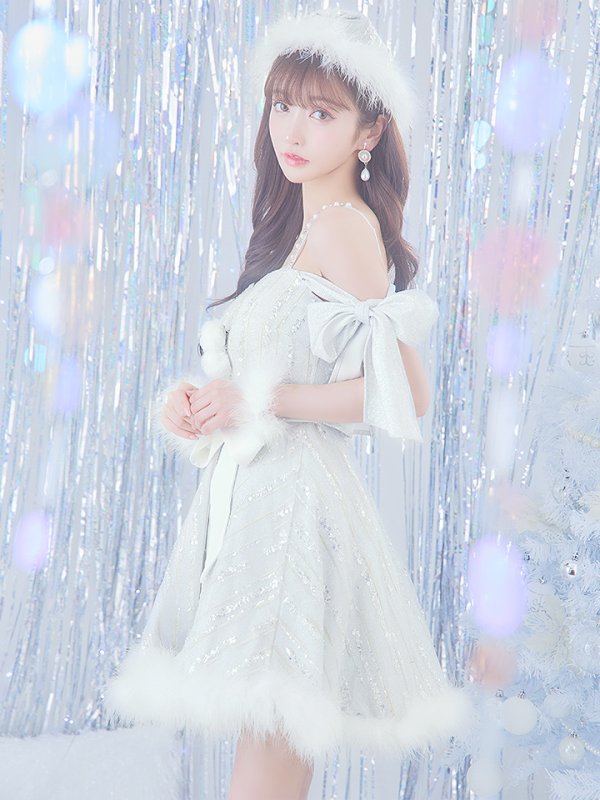 画像11: 【ノベルティ対象】SALE!【サンタコス 5点セット】【S-Lサイズ/1カラー】スパンコールフレアサンタコスプレ[YMT] (11)