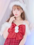 画像35: 【即日発送！】【サンタコス 5点セット】【S-XLサイズ/1カラー】リボンキャミソールフレアツイードサンタコスプレ[YMT] (35)