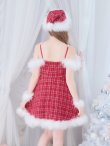 画像18: 【即日発送！】【サンタコス 5点セット】【S-XLサイズ/1カラー】リボンキャミソールフレアツイードサンタコスプレ[YMT] (18)