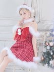 画像20: 【即日発送！】【サンタコス 5点セット】【S-XLサイズ/1カラー】リボンキャミソールフレアツイードサンタコスプレ[YMT] (20)