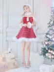 画像23: 【即日発送！】【サンタコス 5点セット】【S-XLサイズ/1カラー】リボンキャミソールフレアツイードサンタコスプレ[YMT] (23)