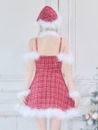 画像15: 【即日発送！】【サンタコス 5点セット】【S-XLサイズ/1カラー】リボンキャミソールフレアツイードサンタコスプレ[YMT] (15)
