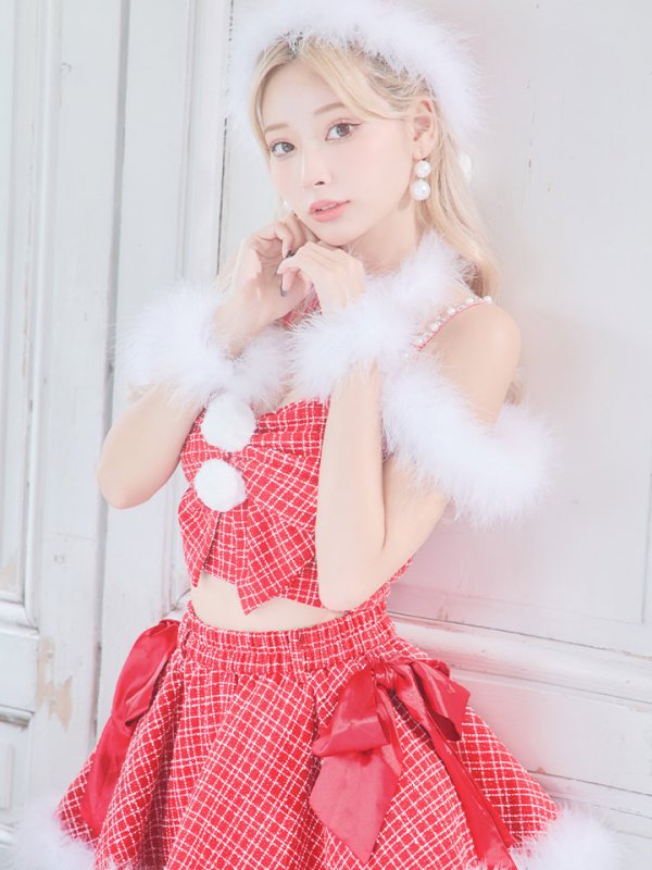 画像12: SALE!【サンタコス 6点セット】【XS-Mサイズ/1カラー】リボンモチーフセットアップフレアサンタコスプレ】[YMT] (12)