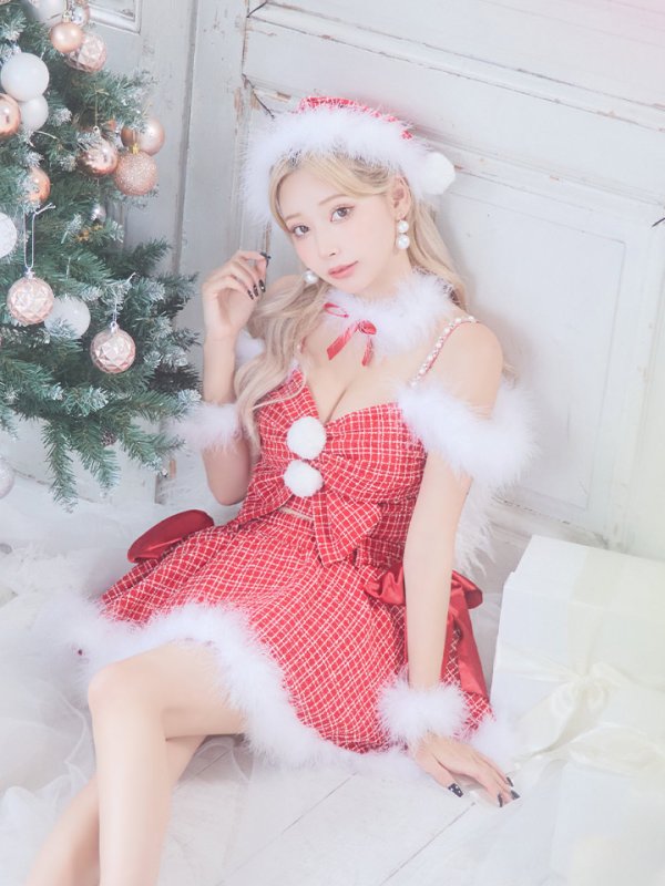 画像13: SALE!【サンタコス 6点セット】【XS-Mサイズ/1カラー】リボンモチーフセットアップフレアサンタコスプレ】[YMT] (13)
