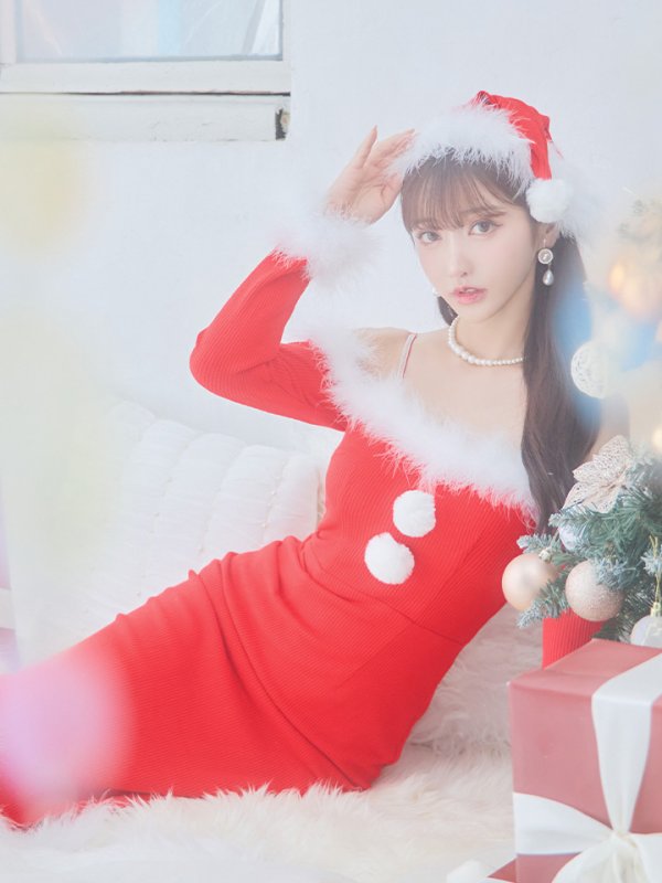 画像40: SALE!【サンタコス 3点セット】【S-Lサイズ/2カラー】ロングスカートサンタコスプレ[YMT] (40)