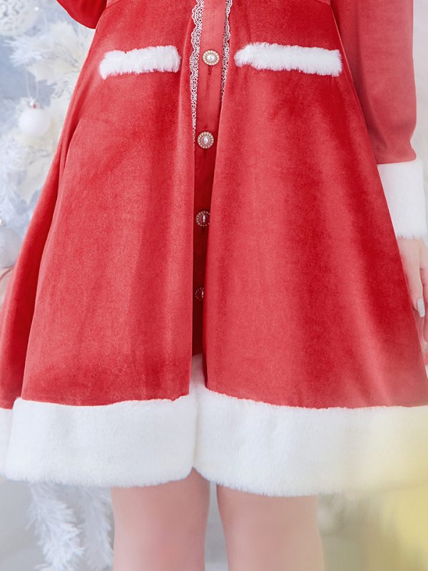 画像17: 【即日発送!】【サンタコス 1点セット】【S-Lサイズ/1カラー】ワンピースコート風サンタ[YMT] (17)