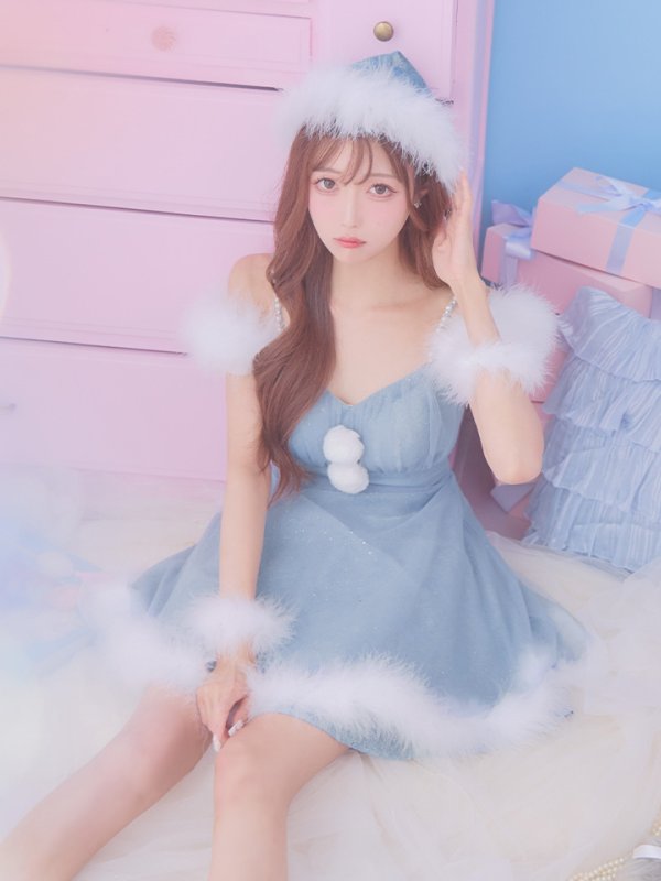 画像11: 【ノベルティ対象】【即日発送！】【サンタコス 4点セット】【S-Lサイズ/3カラー】フレアチュールサンタコスプレ[YMT] (11)