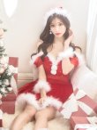 画像12: 即日発送!【サンタコス 5点セット】【S-Lサイズ/2カラー】サテンリボンファーサンタコスプレ[YMT] (12)