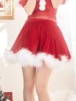 画像18: 即日発送!【サンタコス 5点セット】【S-Lサイズ/2カラー】サテンリボンファーサンタコスプレ[YMT] (18)