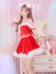画像29: 即日発送!【サンタコス 5点セット】【S-Lサイズ/2カラー】サテンリボンファーサンタコスプレ[YMT] (29)
