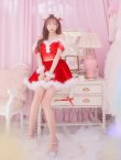 画像30: 即日発送!【サンタコス 5点セット】【S-Lサイズ/2カラー】サテンリボンファーサンタコスプレ[YMT] (30)