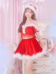 画像31: 即日発送!【サンタコス 5点セット】【S-Lサイズ/2カラー】サテンリボンファーサンタコスプレ[YMT] (31)